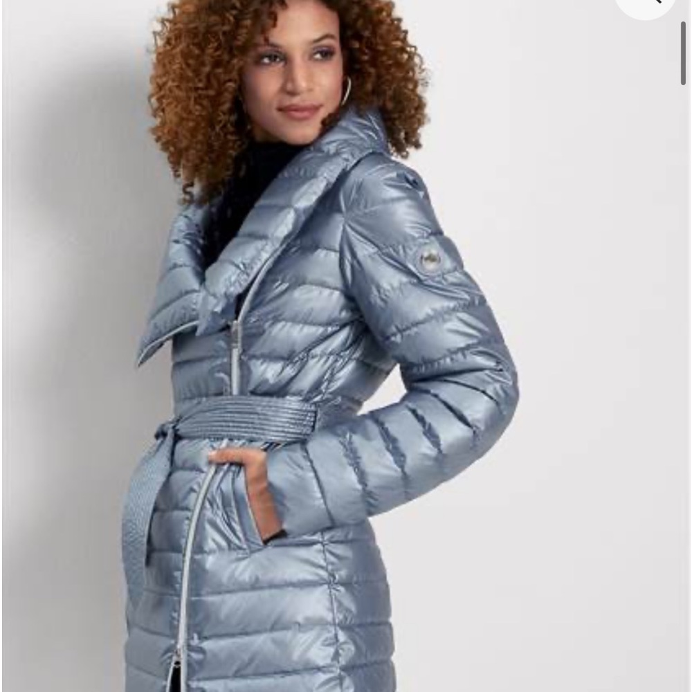 Venus Metallic Puffer Coat Size 10 NEW